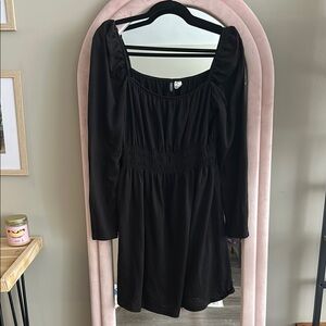 H&M Black Long Sleeve Babydoll Dress